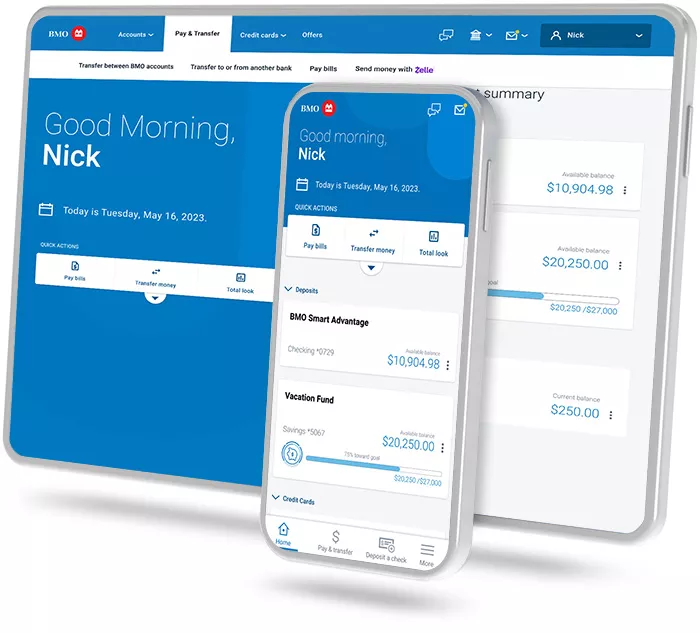 BMO Digital Banking app on devices